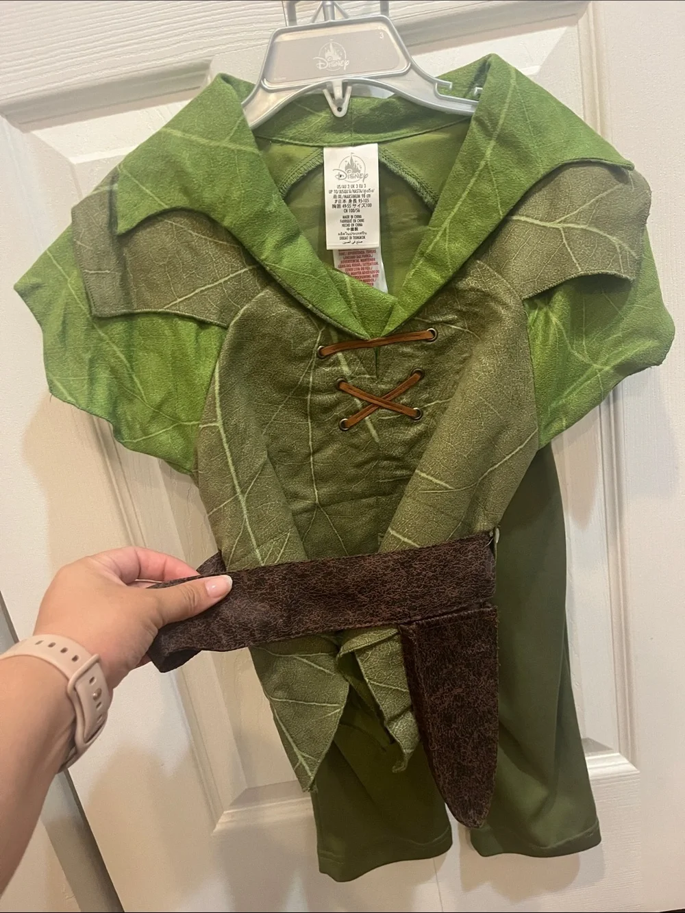 Disney Peter Pan Costume in Green with Tan and Orange Accents